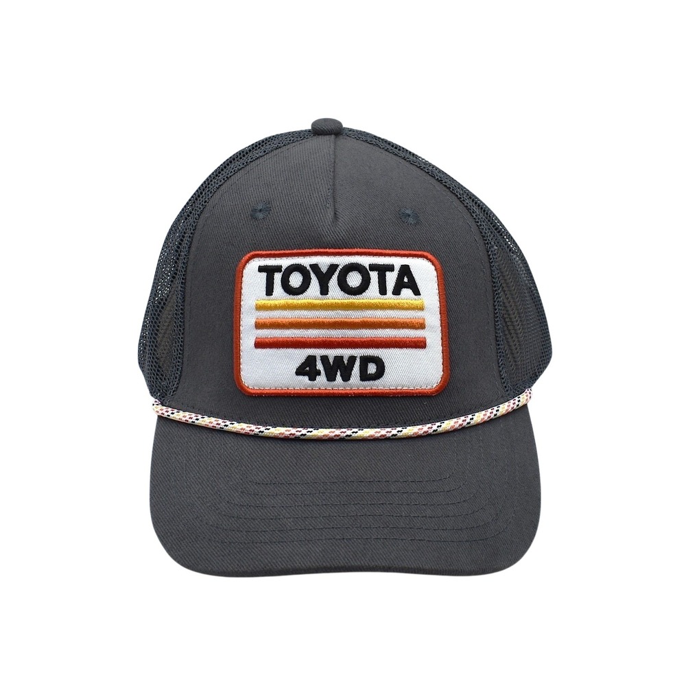 Toyota 4WD Retro Patch Rope Trucker Snapback Hat Cap 4X4 TRD Dark Grey Brand New